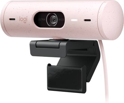 Cámara Web Logitech Brio 500 de 4 MP (Full HD, USB-C, Rosado)