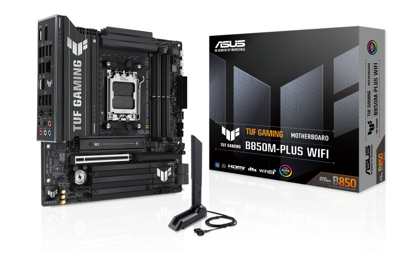 ASUS Placa Madre TUF GAMING B850M-PLUS WIFI (AM5, DDR5 8000+MHz, M.2 x3, MicroATX)