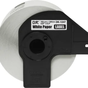 Etiqueta de Papel Brother DK1247, 103mm x 164mm, 180 Etiquetas, Fondo Blanco
