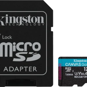 Tarjeta MicroSD Kingston Canvas Go! Plus de 128GB (U3, V30, hasta 200MB/s, Adaptador SD)