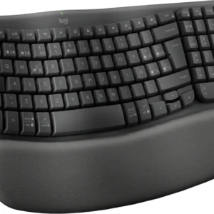 Teclado Inalámbrico Ergonómico Logitech Wave Keys, Recep USB-A Color Negro